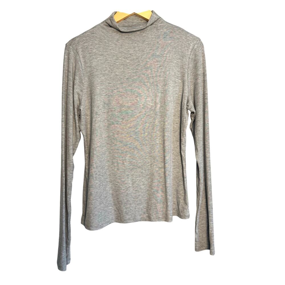 Z Supply Gray Long Sleeve Mock Neck Top Size XL Soft Stretch Basic